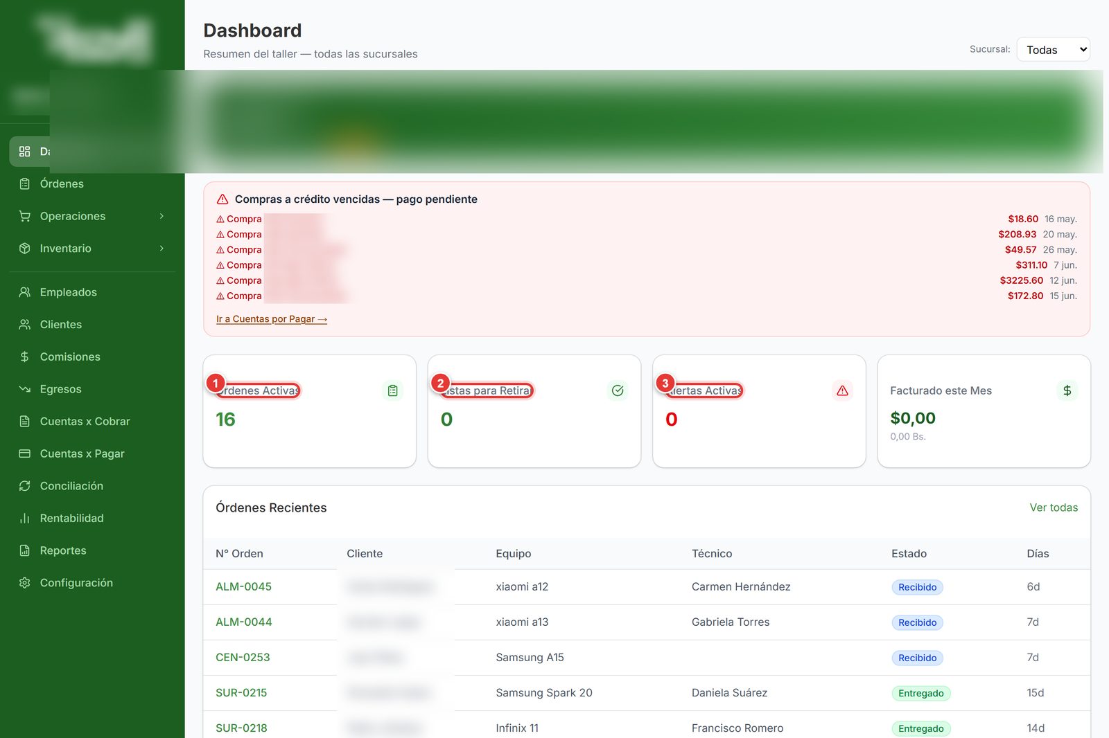 Software de gestión de reparaciones